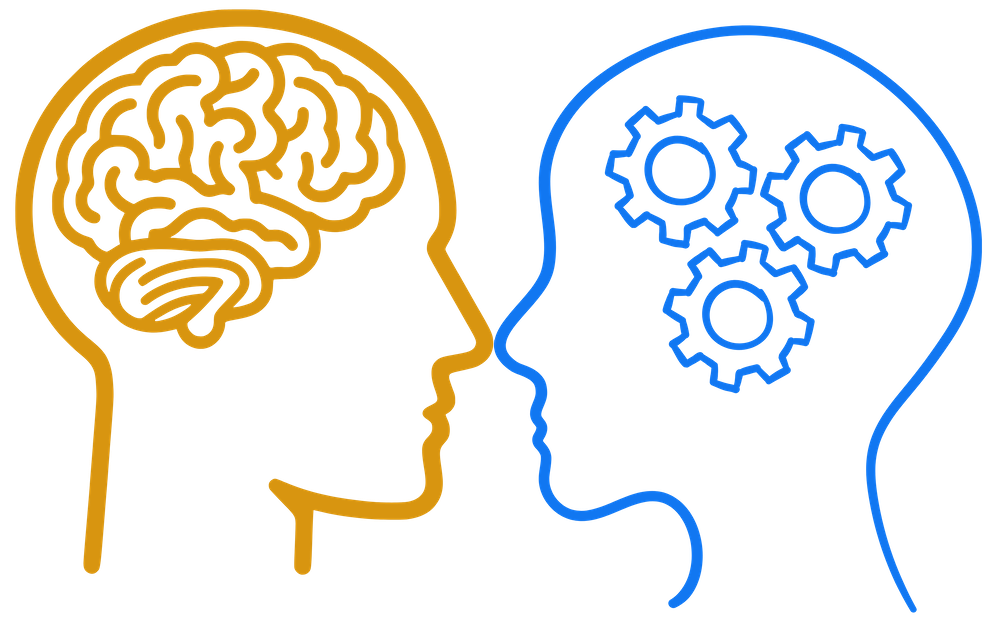 Gehirn und Gedankenmechanismen symbolisiert zeigen den Prozess hinter wissen-speichern