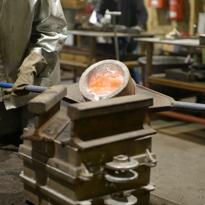 Metallguss in einer Gießerei